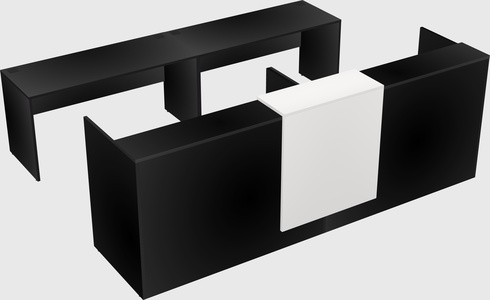 Shared u-shaped reception desks
