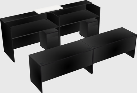 Shared u-shaped reception desks
