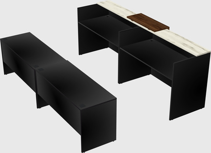 Shared u-shaped reception desks