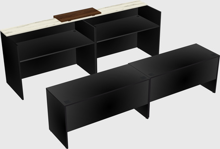 Shared u-shaped reception desks