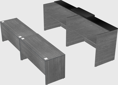 Shared u-shaped reception desks