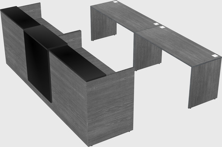 Shared u-shaped reception desks