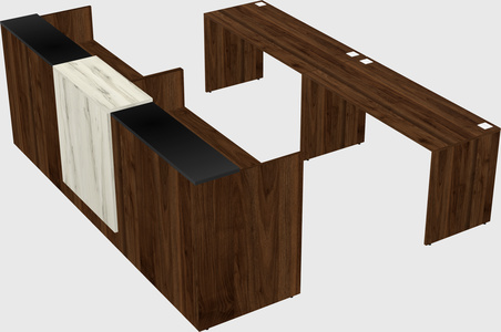 Shared u-shaped reception desks