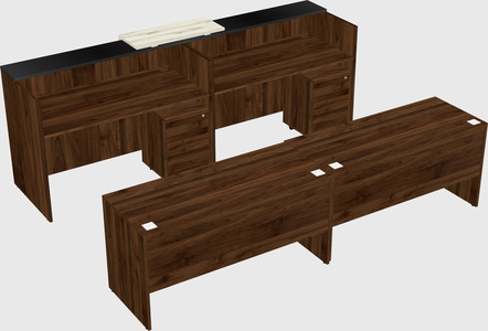 Shared u-shaped reception desks