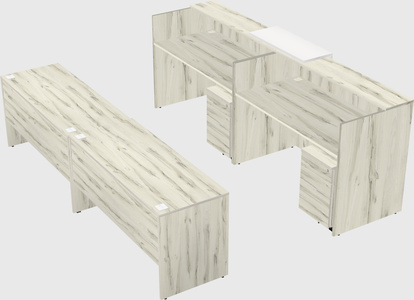 Shared u-shaped reception desks