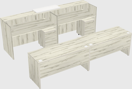 Shared u-shaped reception desks
