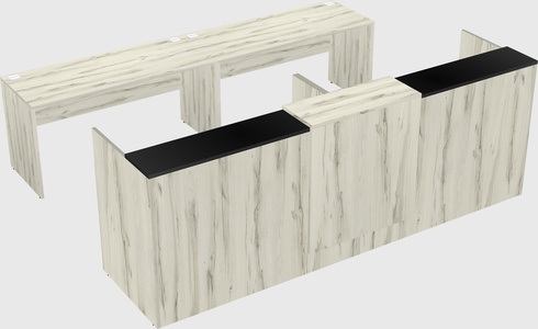 Shared u-shaped reception desks