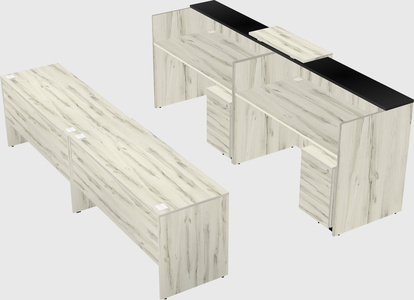 Shared u-shaped reception desks