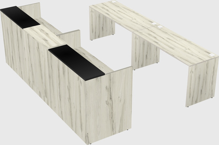 Shared u-shaped reception desks