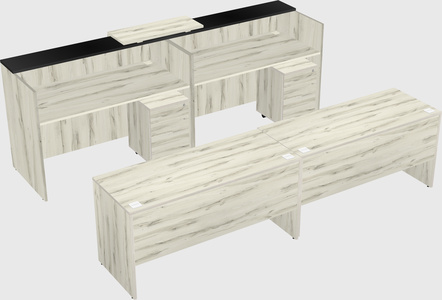 Shared u-shaped reception desks