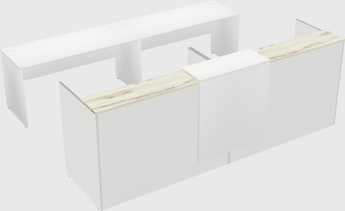 Shared u-shaped reception desks