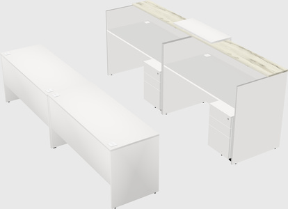 Shared u-shaped reception desks