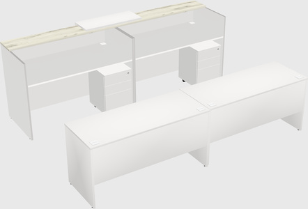 Shared u-shaped reception desks