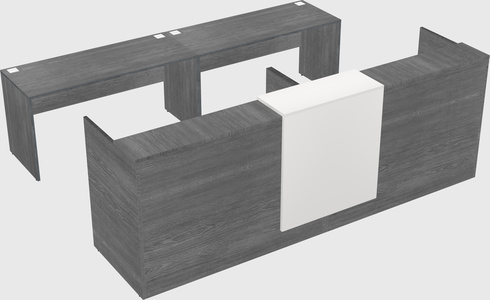 Shared u-shaped reception desks