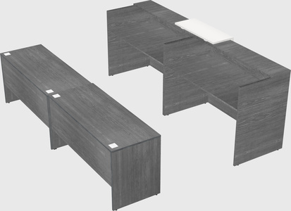 Shared u-shaped reception desks