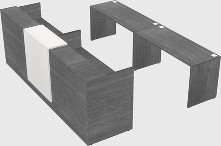 Shared u-shaped reception desks
