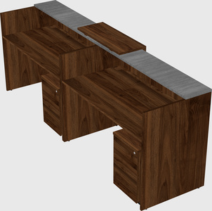Shared u-shaped reception desks