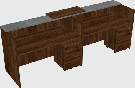 Shared u-shaped reception desks