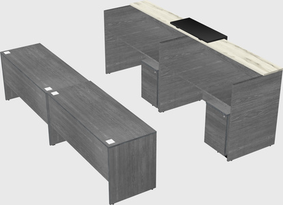 Shared u-shaped reception desks