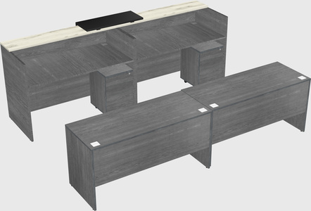 Shared u-shaped reception desks