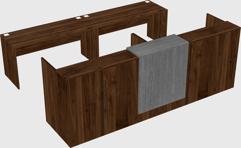 Shared u-shaped reception desks