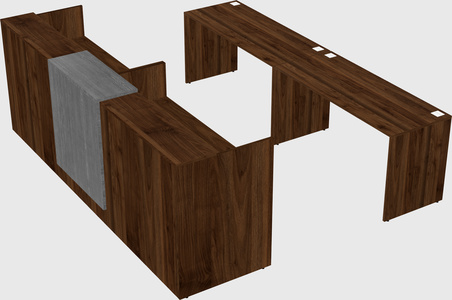 Shared u-shaped reception desks