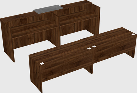 Shared u-shaped reception desks