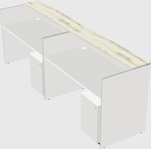 Shared u-shaped reception desks