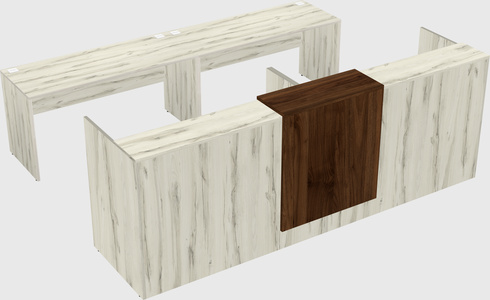 Shared u-shaped reception desks