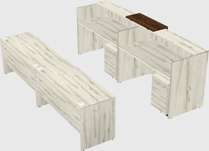 Shared u-shaped reception desks