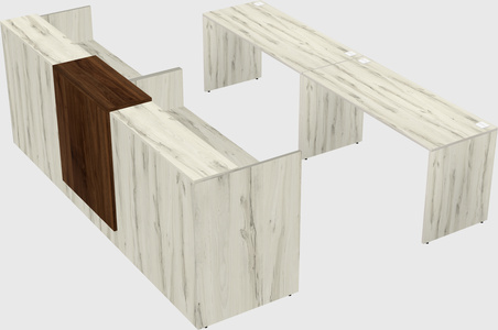 Shared u-shaped reception desks