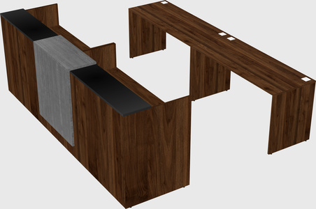 Shared u-shaped reception desks