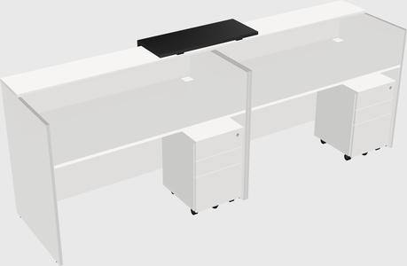 Shared u-shaped reception desks