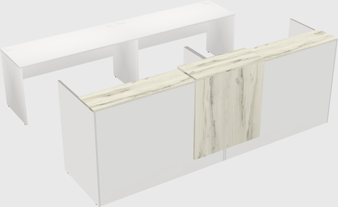 Shared u-shaped reception desks