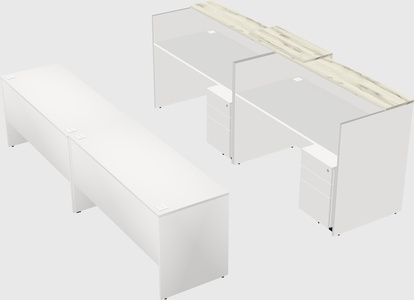 Shared u-shaped reception desks