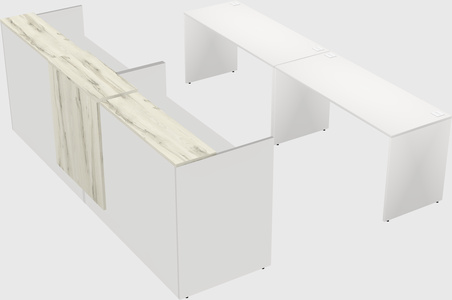 Shared u-shaped reception desks