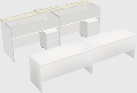 Shared u-shaped reception desks