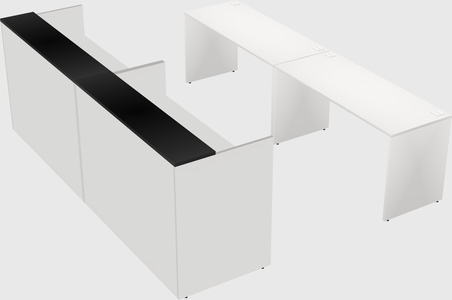 Shared u-shaped reception desks