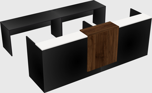 Shared u-shaped reception desks