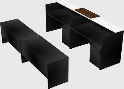 Shared u-shaped reception desks