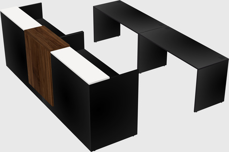 Shared u-shaped reception desks