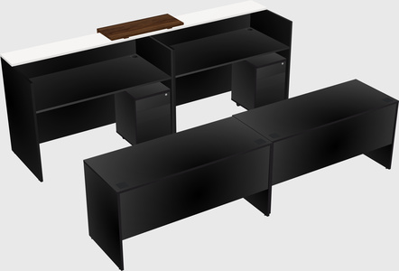 Shared u-shaped reception desks