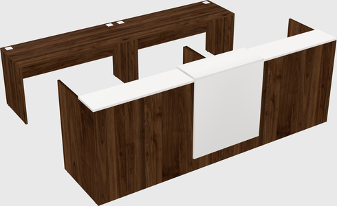 Shared u-shaped reception desks