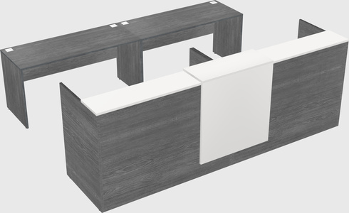 Shared u-shaped reception desks