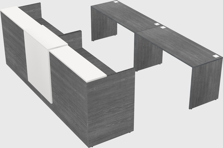 Shared u-shaped reception desks