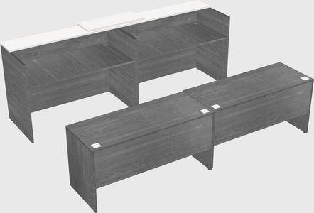 Shared u-shaped reception desks