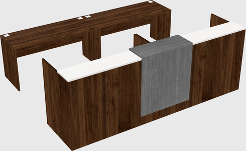 Shared u-shaped reception desks