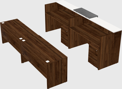 Shared u-shaped reception desks