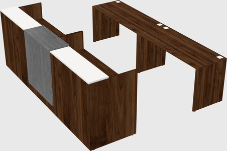 Shared u-shaped reception desks