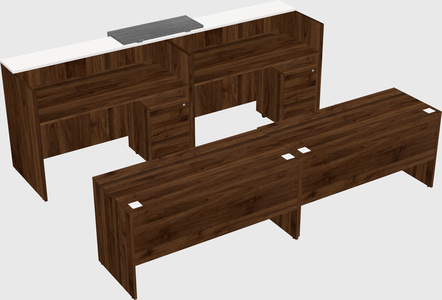 Shared u-shaped reception desks
